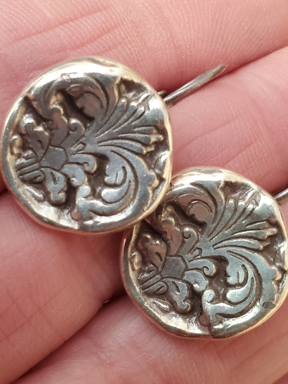 Brighton Brand Round Silver Color Le Fleur & Floral Drop Earrings